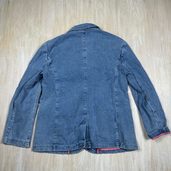 Anthropologie Dolan Preppy Western Business Casual Jean Denim Blazer Medium - Picture 12 of 15